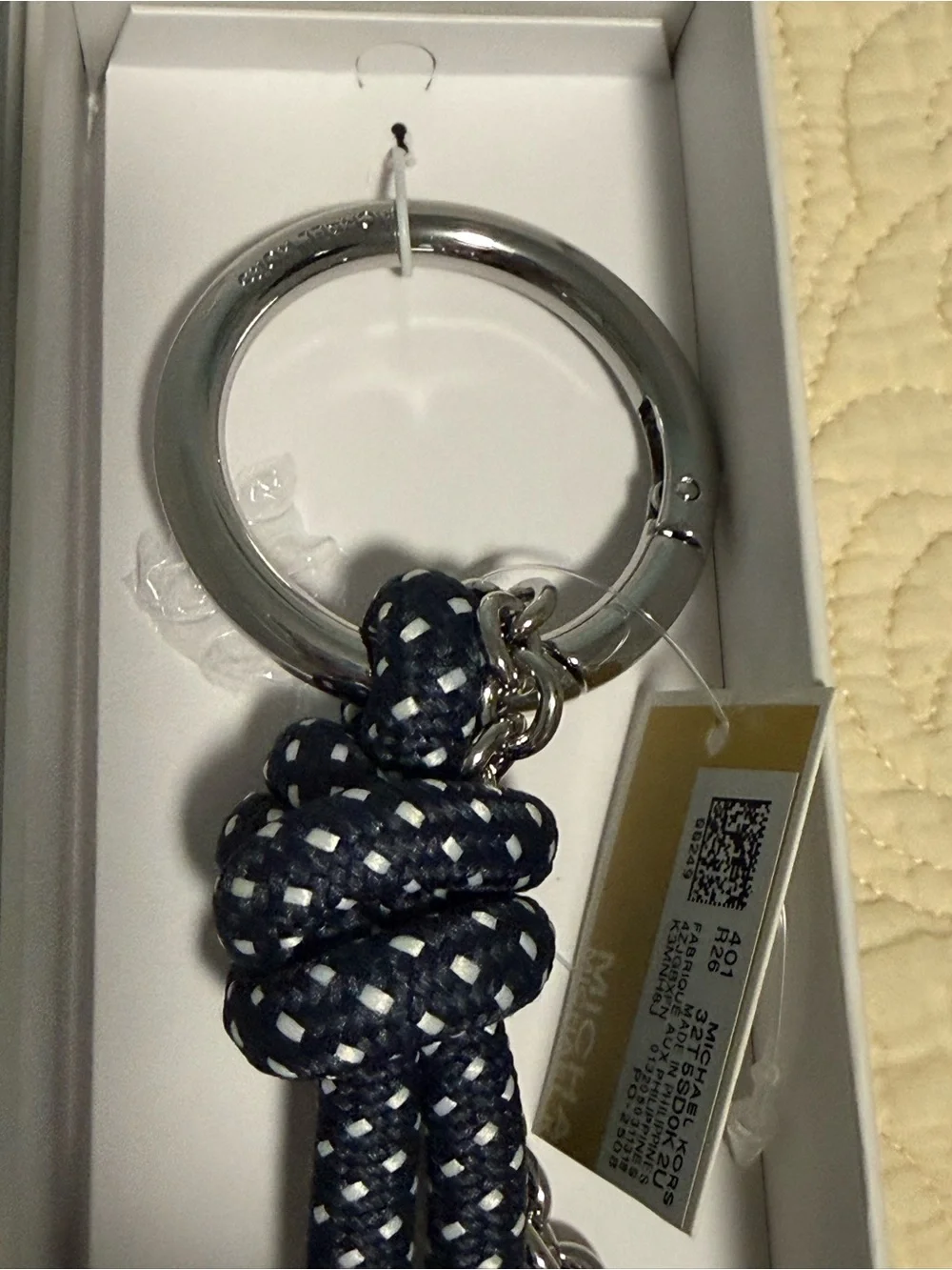 Michael Kores Bag/key charm with rope accent and MK logo charms! NWB 😍